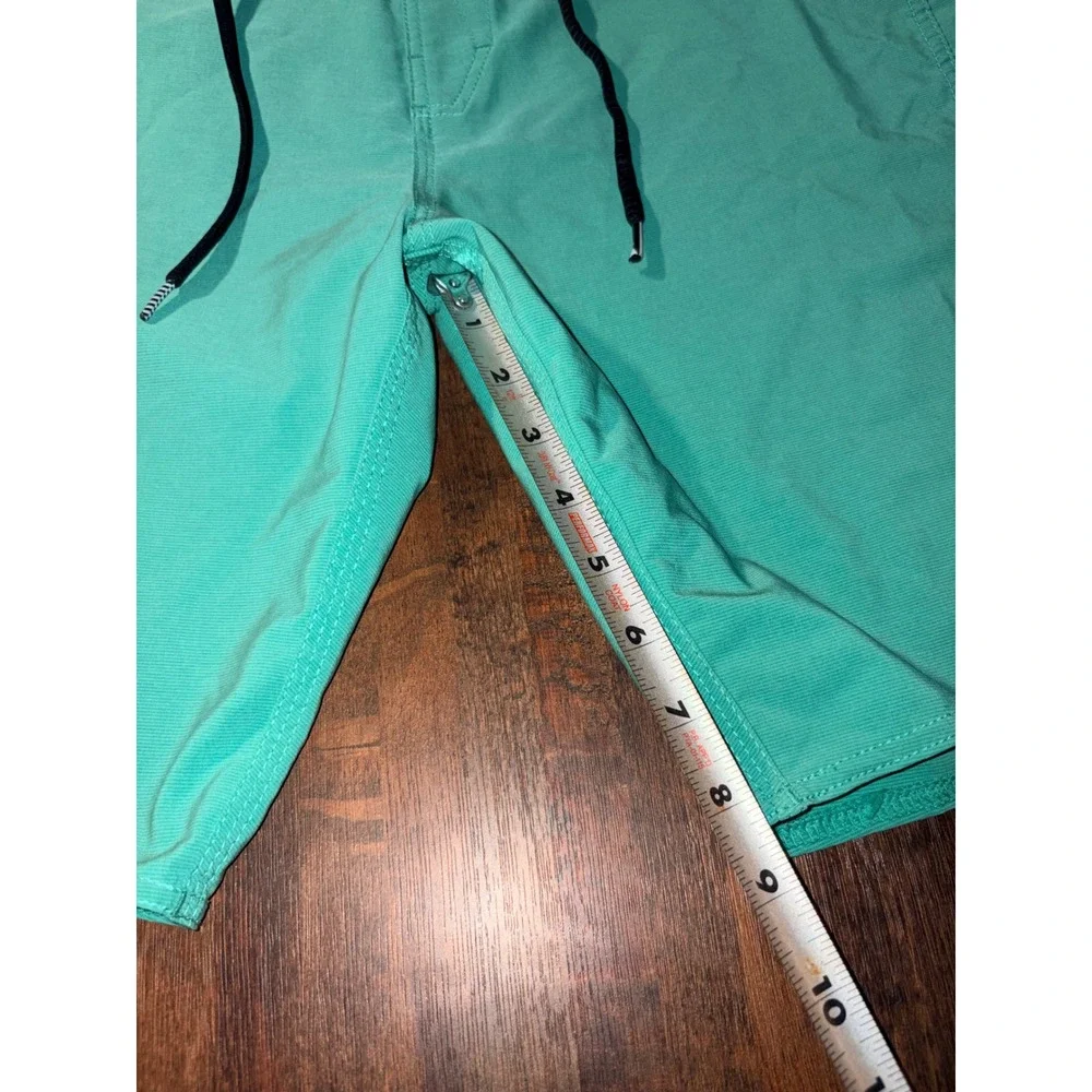 Volcom Mod-Tech Board Shorts Mens 33 Teal Green Repreve Stretch Swim Trunks